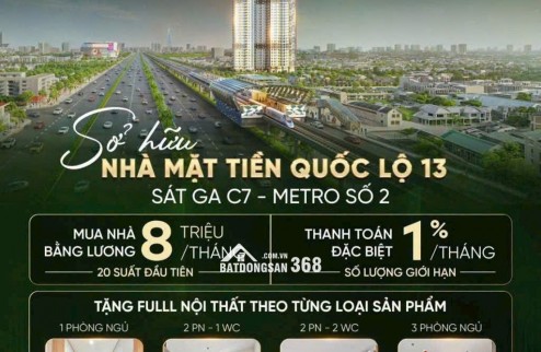 BÁN CĂN HỘ 2PN MẶT TIỀN QUỐC LỘ 13 CHỈ TỪ 2,4 TỶ THANH TOÁN 20% NHẬN NHÀ